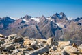 Enjoying the Ãâtztal alps viewing platform Schwarze Schneid Tyrol, Austria Royalty Free Stock Photo